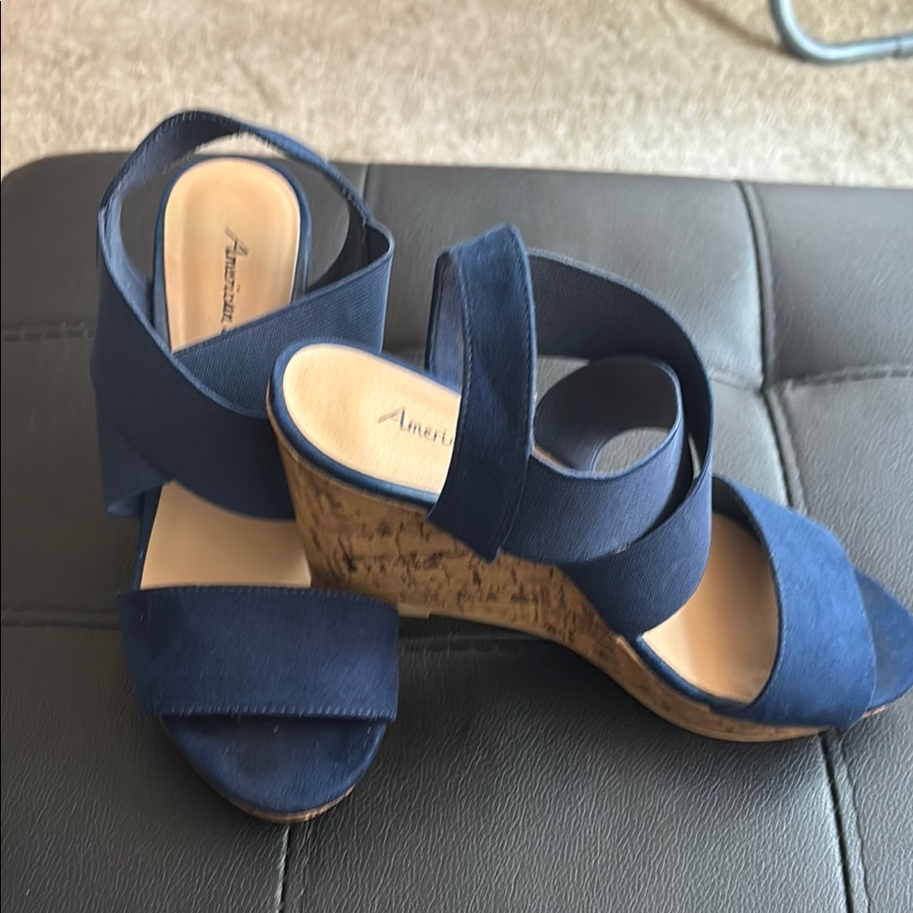 Women's Navy Wedge Sandals